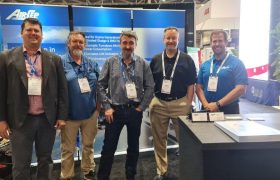 Ben Kele and Tony Kodel visit the AirSep booth at WEFTEC22
